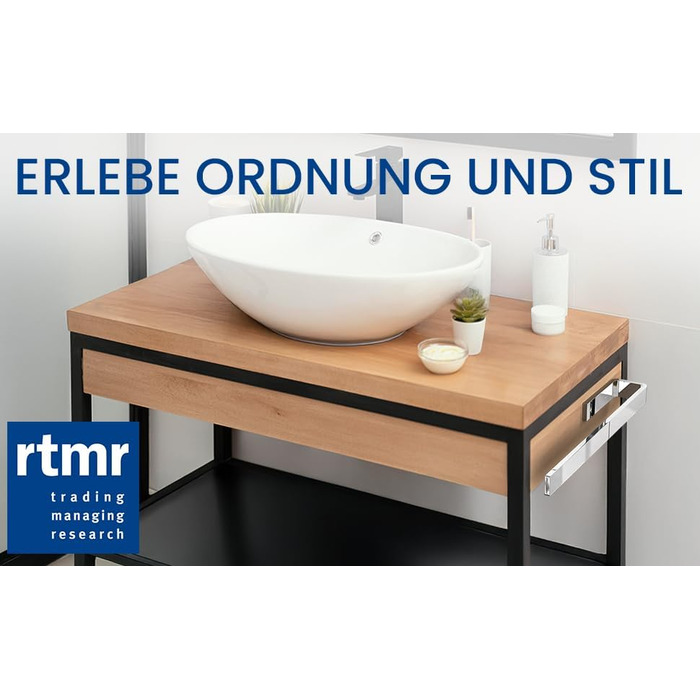 Тримач для рушників на стіну rtmr, хром, 32 см. Стильний тримач для рушників з алюмінію, для ванної кімнати та гостьового туалету. Компактний, настінний.