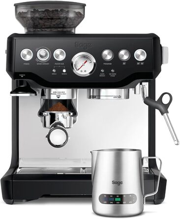 Sage - The Barista Express - Espresso Machine with Manual Milk Frother - Black Truffle