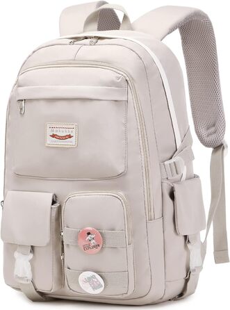 Makukke Rucksack Women's - School Backpack Girls Teenagers, Cute Anime Bookbag Women Casual Daypack Anti-Theft Backpacks for University Travel Leisure Work (Gray)