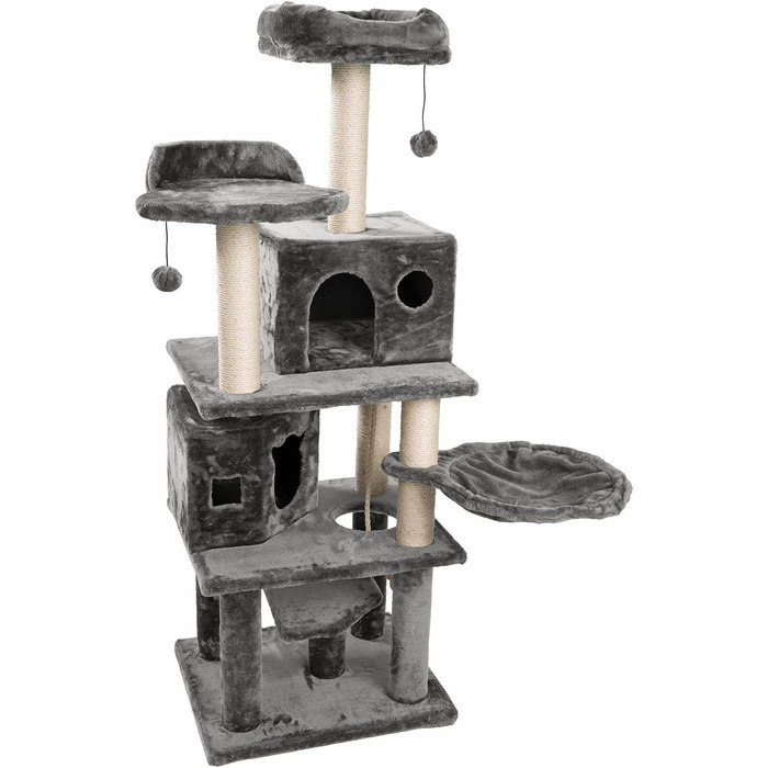 Дім для кота JAMAXX Premium XXL з когтеточкою, 165 см, сірий