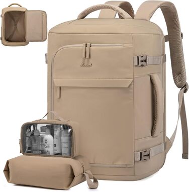 Жіночий рюкзак LOVEVOOK для подорожей, 50L, Carry On, для авіаперельотів, бізнес, школа, Weekender (17 дюймів, Хакі)
