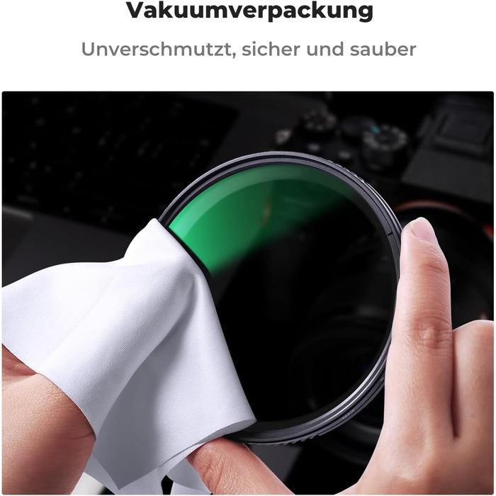 Фільтр UV K&F Concept 58mm з кришкою для об'єктива, серветкою для очищення, захисним фільтром з 18-шаровим нанопокриттям (Nano Klear)