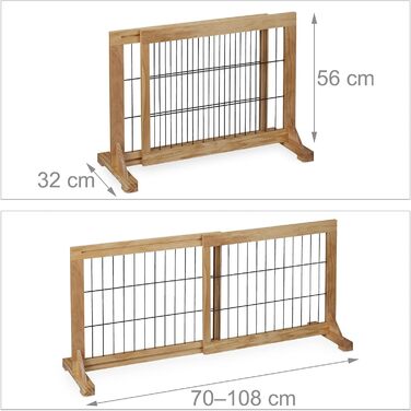 Захисне відсікач Relaxdays для дітей та тварин, регульований, 56x70-108 см, для сходів та дверей