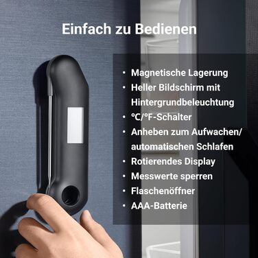 Цифровий термометр для м'яса ThermoMaven F1 Turbo – миттєвий показник, точність ±0,3°C, водонепроникний (IP67), з відкривачкою, для приготування на грилі та барбекю