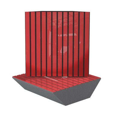 Набір акустичних басових пасток для кутів, 4 шт, 50x50x10 см, червоний глянцевий пластик — звукопоглинаючі панелі для студії звукозапису та шумоізоляції