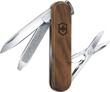 Мультитул Victorinox Classic SD Wood – Швейцарський армійський ніж, 5 функцій, з дерев'яною ручкою