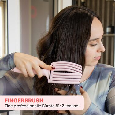 Щітка для волосся Olivia Garden Care Iconic з щетиною кабана та нейлону - для блиску та гладкого укладання (Пастельно-рожевий, Large)