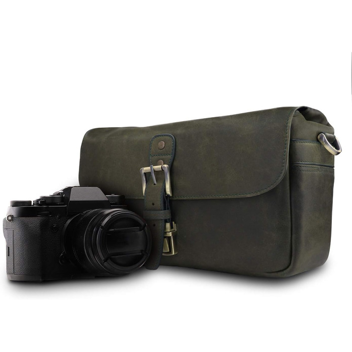 Чохол для камери MegaGear Torres з натуральної шкіри (Olivgrün) для бездзеркальних, моментальних та DSLR камер