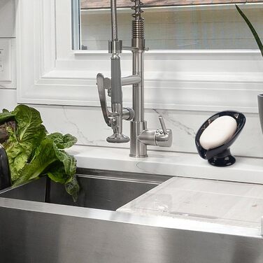 Керамічна мильниця з піддоном для води, білий/чорний, для ванної, душу, кухні