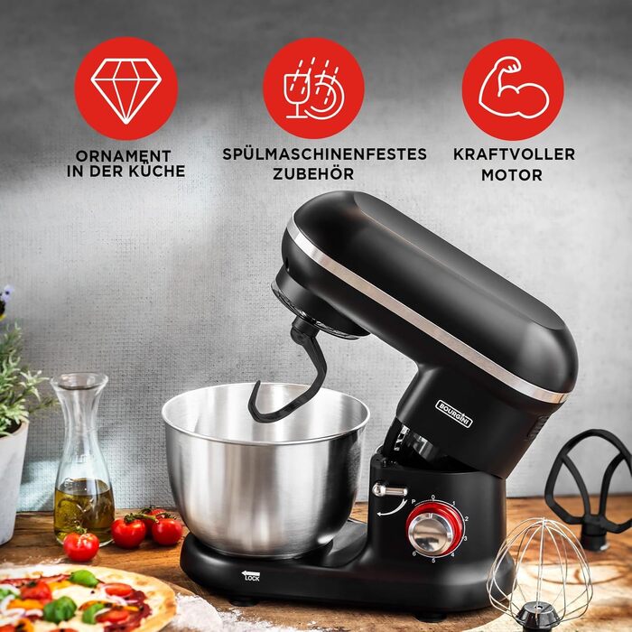 Кухонний комбайн Classic Kitchen Chef 1300W, 4.5л, чорний