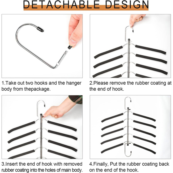 2 шт. Плечики для одягу економії місця з неслизьким покриттям. Організація шафи та зберігання для пальто, штанів, шарфів, краваток. Cxeuhk022bk2