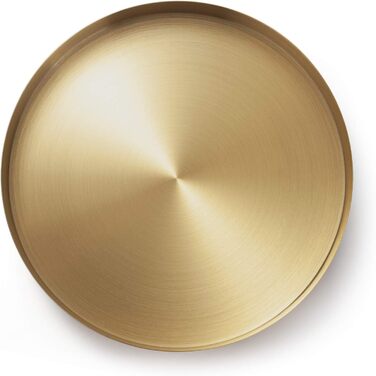 Round Stainless Steel Serving Tray, Gold Jewelry and Makeup Organizer/Candle Tray Gold (22 cm)