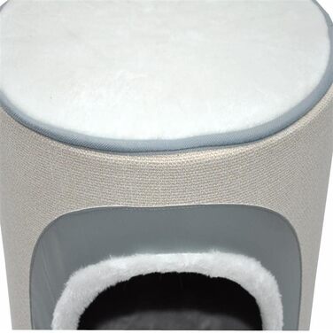 Котячий будиночок Nanook Nala: когтеточка, ігровий комплекс, будиночок, когтешкребок, 71 см, бежево-сірий