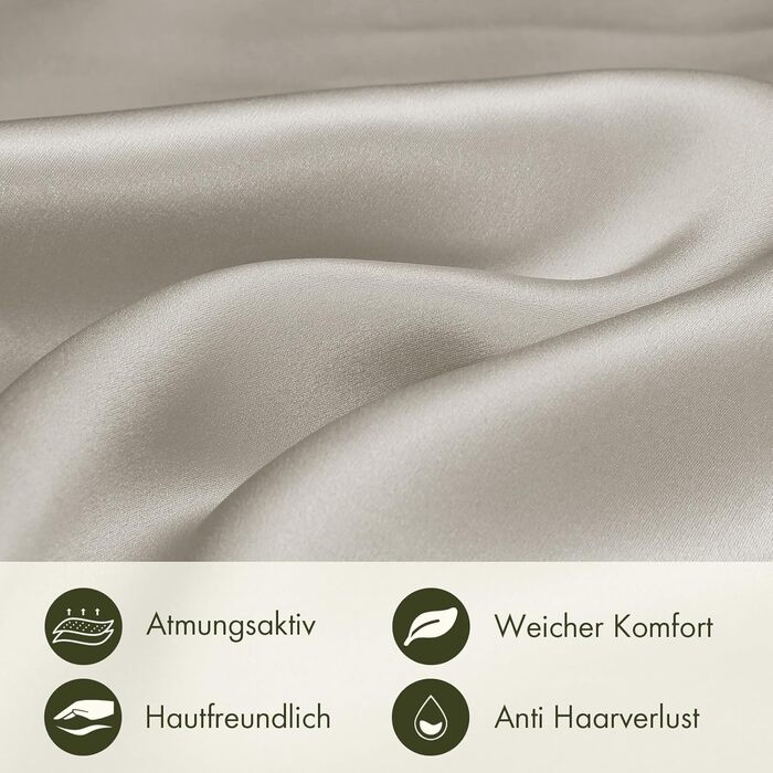 LILYSILK 19 Momme Silk Pillowcase Mulberry Silk with Cotton Back Unisippers Hair and Skin Care Silk Pillow Cover for Pillows 1 Piece (Silver Gray, 80x80cm)