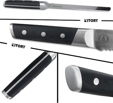 Кухонний ніж-топірець Kitory Hackmesser 18 см, з високоякісної сталі, з ручкою з пакавуду (Mtd03de)