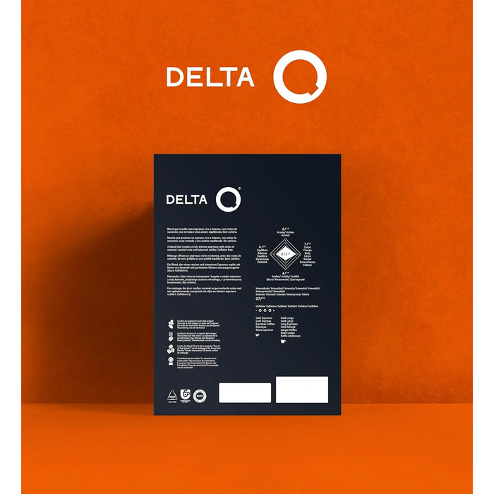 Кавові капсули Delta Q AQtivus, мелена кава для кавомашин Delta Q, інтенсивність 8, смак з нотками горіхів та фруктів, 100 капсул