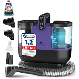 Теперішній мийний пилосос Motionflow з нагрівом - 1200W для килимів, меблів, авто. 4 насадки, самоочищення, 15с нагрів. Чорний