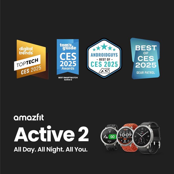 Смарт-годинник Amazfit Active 2 44мм, GPS, фітнес-трекер, червоний. До 10 днів роботи, моніторинг сну, 160+ режимів спорту, водозахист. Сумісний з Android та iPhone