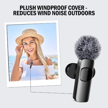 Бездротовий петличний мікрофон з 4 режимами запису для Android, iPhone, PC – Mini-мікрофон для відео, TikTok, YouTube, Live-трансляцій та інтерв'ю (K1)