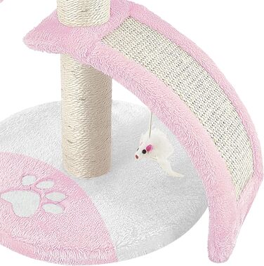 Дерев'яний кігтечка для котів Beltom® Kratzbaum 54 см, рожево-білий. Ігровий комплекс для котів