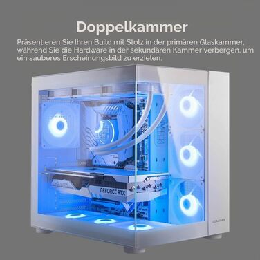 Корпус для ПК Cougar Cube Midi-Tower, загартоване скло, 3 вентилятори FV150 ARGB, чорний
