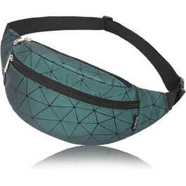 Жіноча поясна сумка-рюкзак, водонепроникна, з PU шкіри, для спорту та відпочинку (темно-зелена)