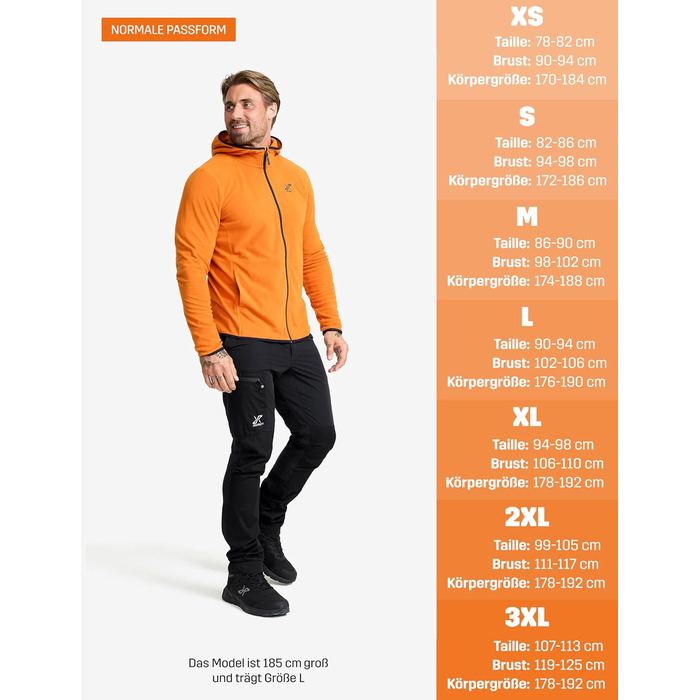 Флісова худі RevolutionRace Hiker для чоловіків, легка та еластична, чорна (XL, Desert sun)