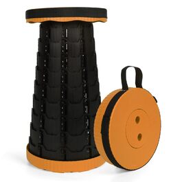 Крісло-телескоп для кемпінгу, регульована висота 6-45 см, вантажопідйомність 181 кг, портативне з ременем для перенесення (Помаранчеве - 1 шт.)