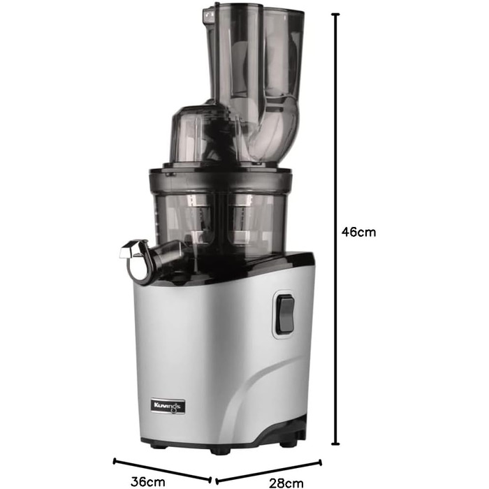 Соковитискач Kuvings REVO830, електричний, для цілих фруктів і овочів, 240 Вт, сріблястий матовий