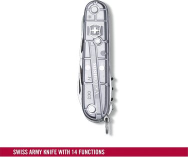 Мультитул Victorinox Climber, Швейцарський ніж, 14 функцій, з прозорим корпусом