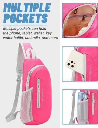 Сумка через плече для чоловіків та жінок, слинг-сумка, водонепроникна сумка через плече для подорожей, прогулянок, активного відпочинку, кросбоді-сумка, нагрудна сумка, спортивна сумка