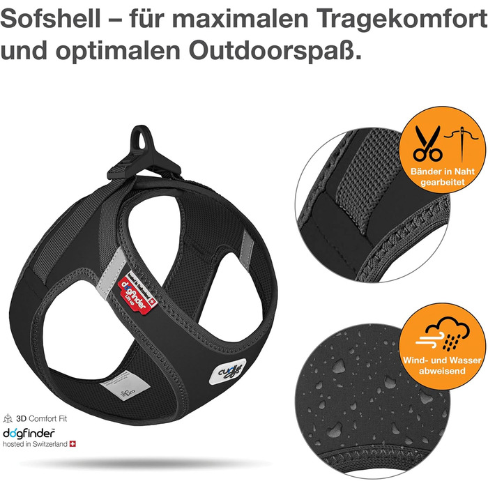 Шлейка для собак Curli Clasp Softshell чорна XS