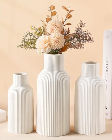 YEEBECA Modern Desk Vase - Scandinavian Style Table Decor for Pampas Grass & Flowers - Living Room Vase