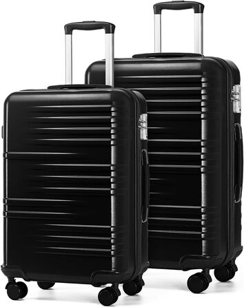 Чемодан ручної опішки British Traveller, середній, 64*43*26.5 см, з TSA-замком, ABS+PC, 24'+28' (Чорний)