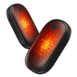 Електричні грілки для рук 2 шт. (5000mAh), компактні, швидкий нагрів, USB, для спорту, кемпінгу, туризму, чорні