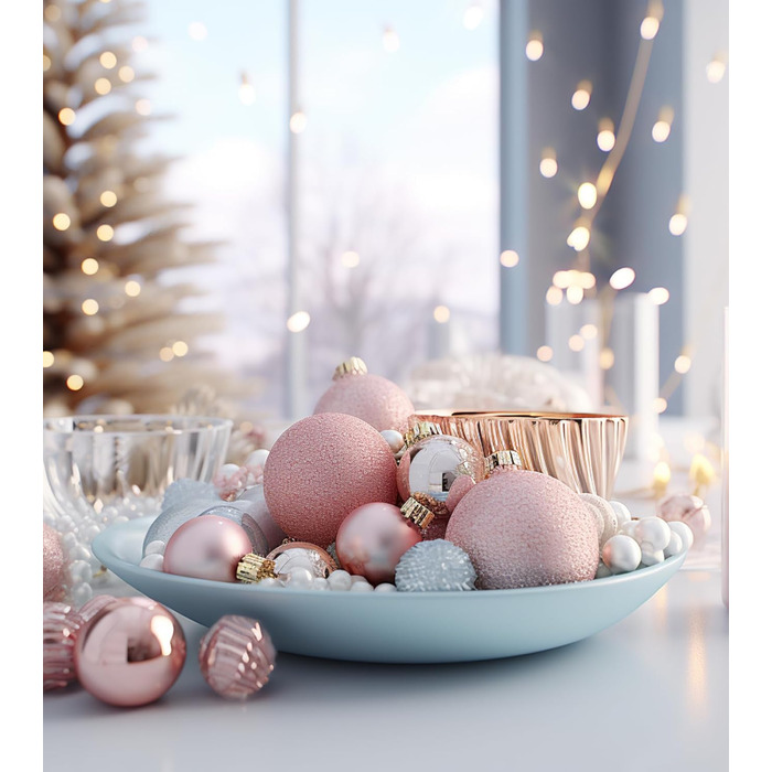 Набір прикрас на ялинку 36 шт. блакитні кулі, новорічний декор, ялинкові прикраси, блакитні кулі для ялинки, святковий декор для дому, 6 см