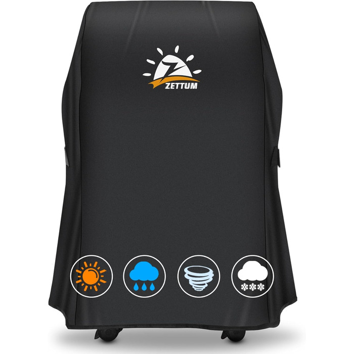 Чохол для гриля Zettum 76 см, водонепроникний, для Weber Spirit 210/Е-210, преміум, міцний, з PU покриттям, для складаної бічної полиці (76x66x109 см)