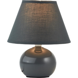 BRILLIANT Primo: стильна настільна лампа з тканинним абажуром - для спальні, вітальні та приліжкові столики - E14, з вимикачем, оранжева/темно-сіра