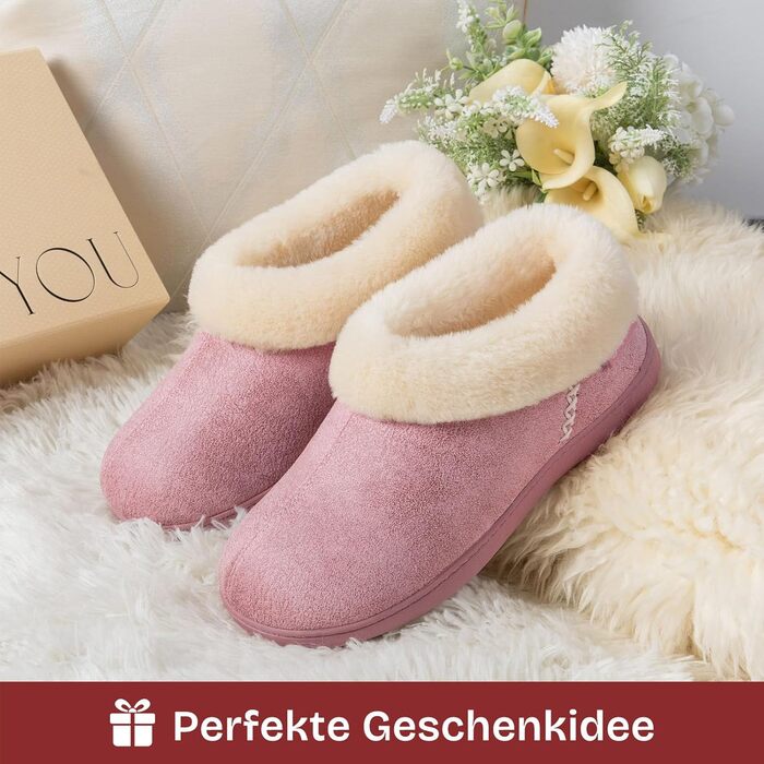 Жіночі халапи EverFoams зимові, антиковзні, теплі, з м'якого плюшу та піною з пам'яті, 38/39 EU, рожеві