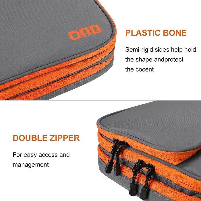 Gocokia Double-Layer Travel Bag for Electronic Accessories with Large Capacity