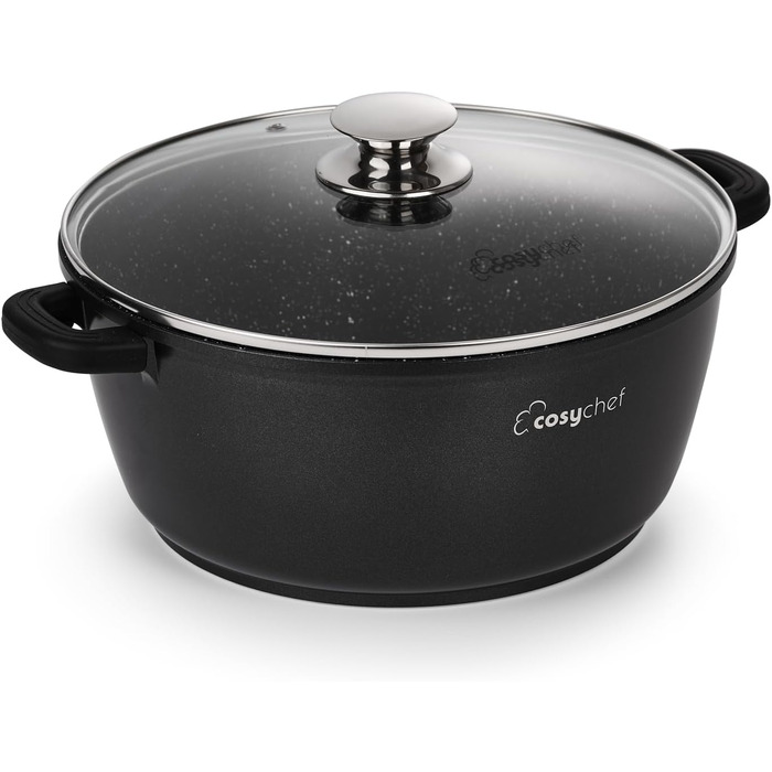 Набір каструль CosyChef Leia 28 см, 2 шт., з антипригарним покриттям та скляною кришкою, для всіх типів плит, індукційна, PFOA-free