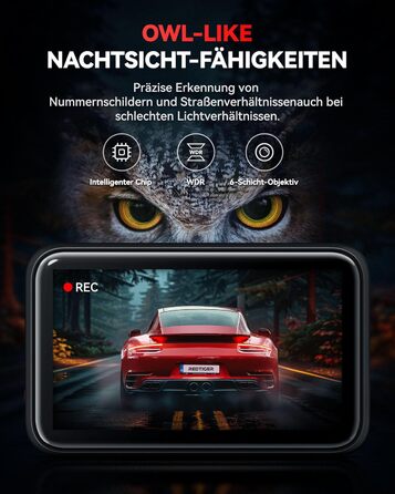 Відеореєстратор REDTIGER F4 4K для авто з Wi-Fi, нічною зйомкою та паркуванням, 32GB карта в комплекті