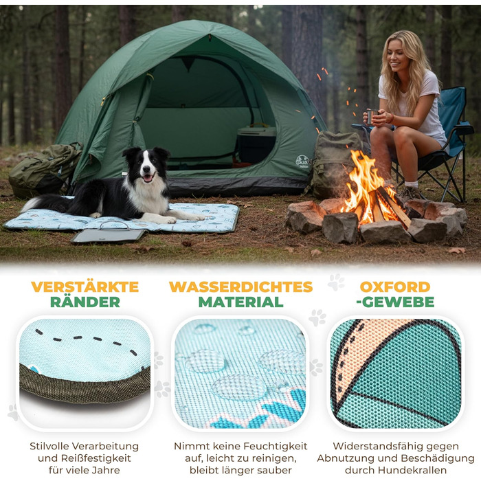 Лежанка для собак LexyFox: водовідштовхувальна, ізольована, з антиковзаючим покриттям | Підходить для подорожей, кемпінгу та відпочинку на природі | Лежанка для собак, килимок для тварин