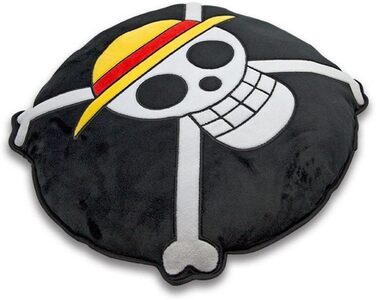 Декоративна подушка One Piece з логотипом черепа та Луффі, 35 см