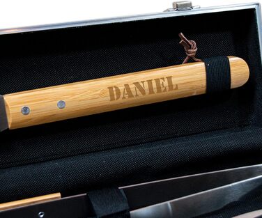 Набір для грилю BBQ з іменним гравіюванням - 3 частини - з кейсом для зберігання