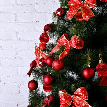 Набір ялинкових прикрас 36 шт, кульки для ялинки з пластику 4 см, червоні