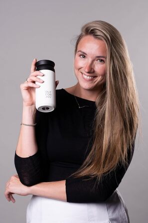 Термокружка з нержавіючої сталі 350 мл | Термокружка для кави та чаю на винос | З подвійними стінками, ізольована, не протікає | Travel Tumbler | Зберігає тепло 4 години / холод 8 годин (Білий Шовк)