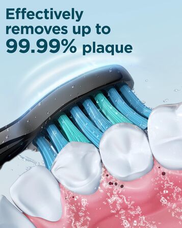 Електрична зубна щітка Coulax для дорослих та дітей, 8 насадок, 5 режимів, таймер 2 хв, чорний