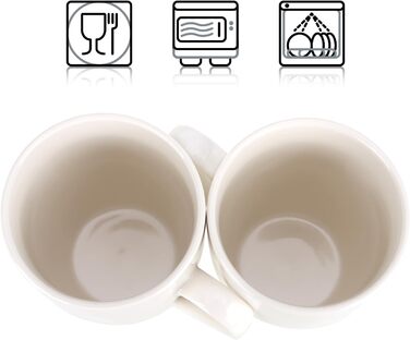 Набір керамічних чашок Com-Four® 6 шт. 350 мл - чайник для гарячих та холодних напоїв, 12 шт. - сучасний дизайн, кольорові ручки, блакитний/зелений/сірий