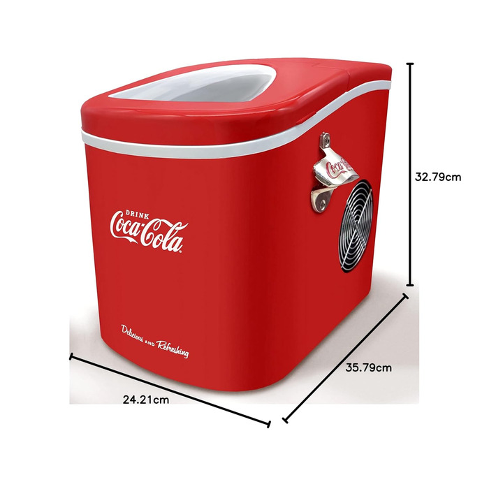 Машина для приготування льоду Salco Coca Cola – 10 кг льоду на день, червоний дизайн, для коктейлів та вечірок